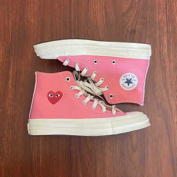 Comme des Garcons PLAY | Shoes | Cdg Comme Des Garons Play X Chuck 7 High  Bright Pink Converse | Poshmark